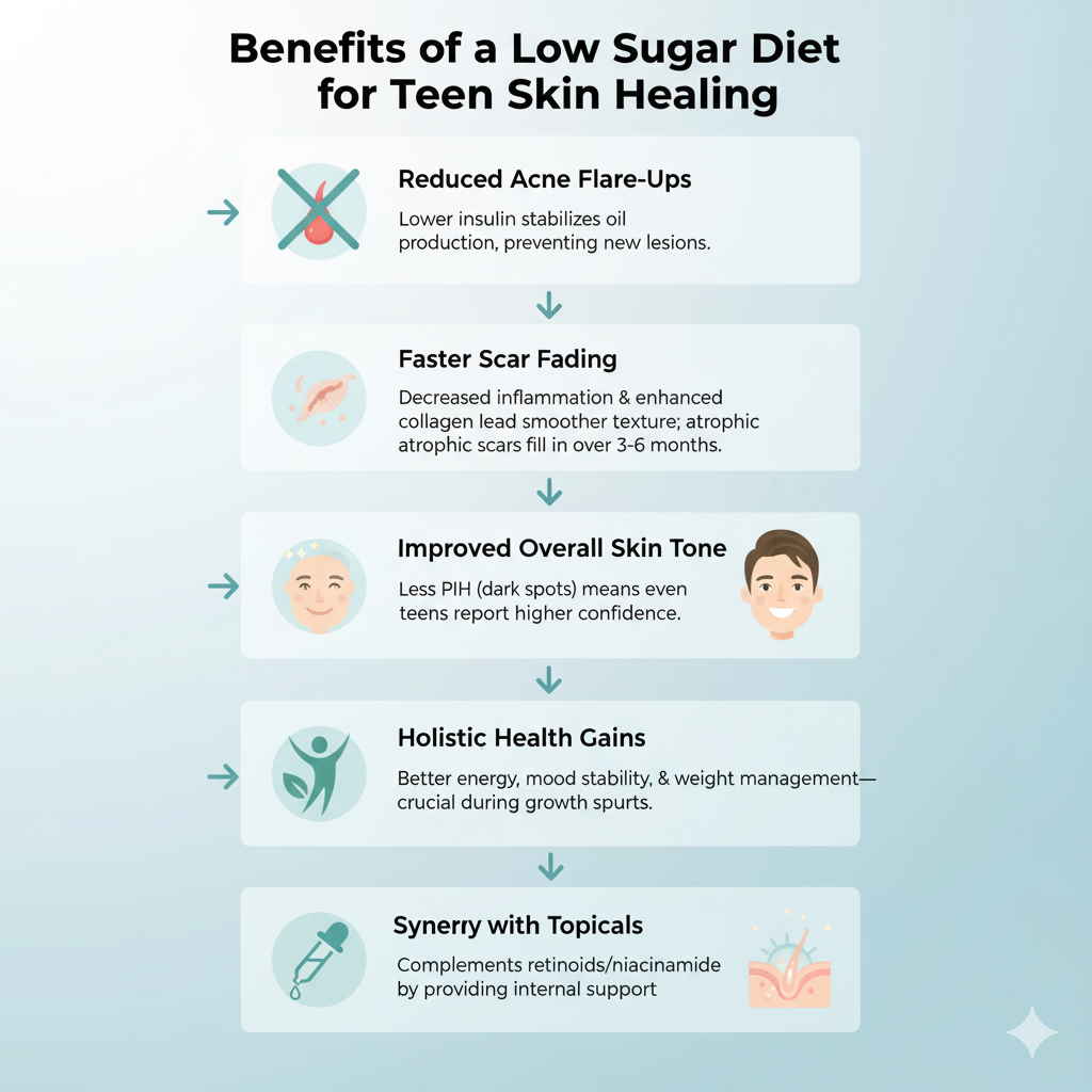 Benefits of a Low Sugar Diet for Teen Skin Healing