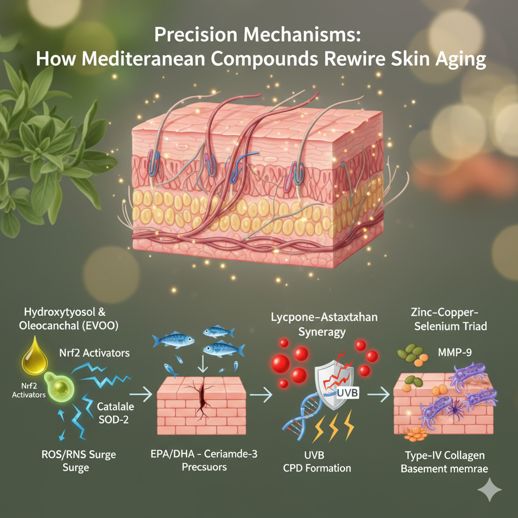 Precision Mechanisms How Mediterranean Compounds Rewire Skin Aging