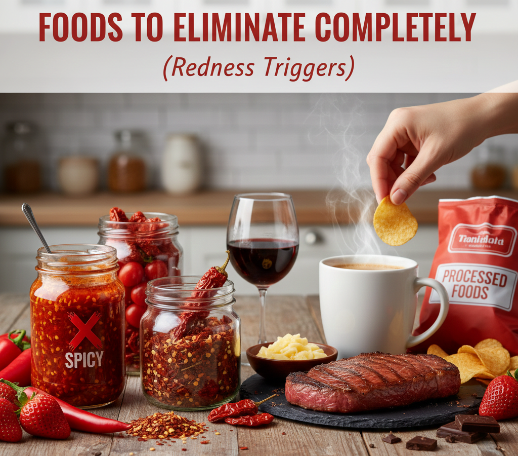 Foods to Eliminate Completely (Redness Triggers)
