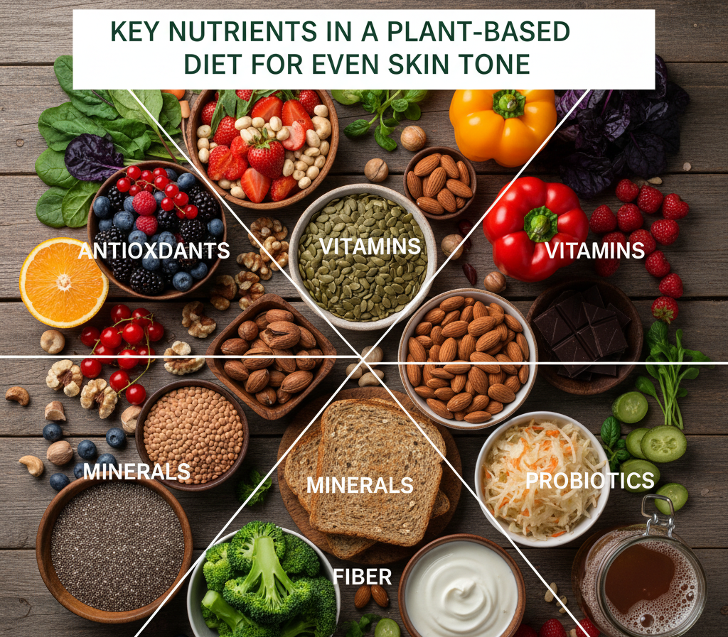Key Nutrients in a Plant-Based Diet for Even Skin Tone