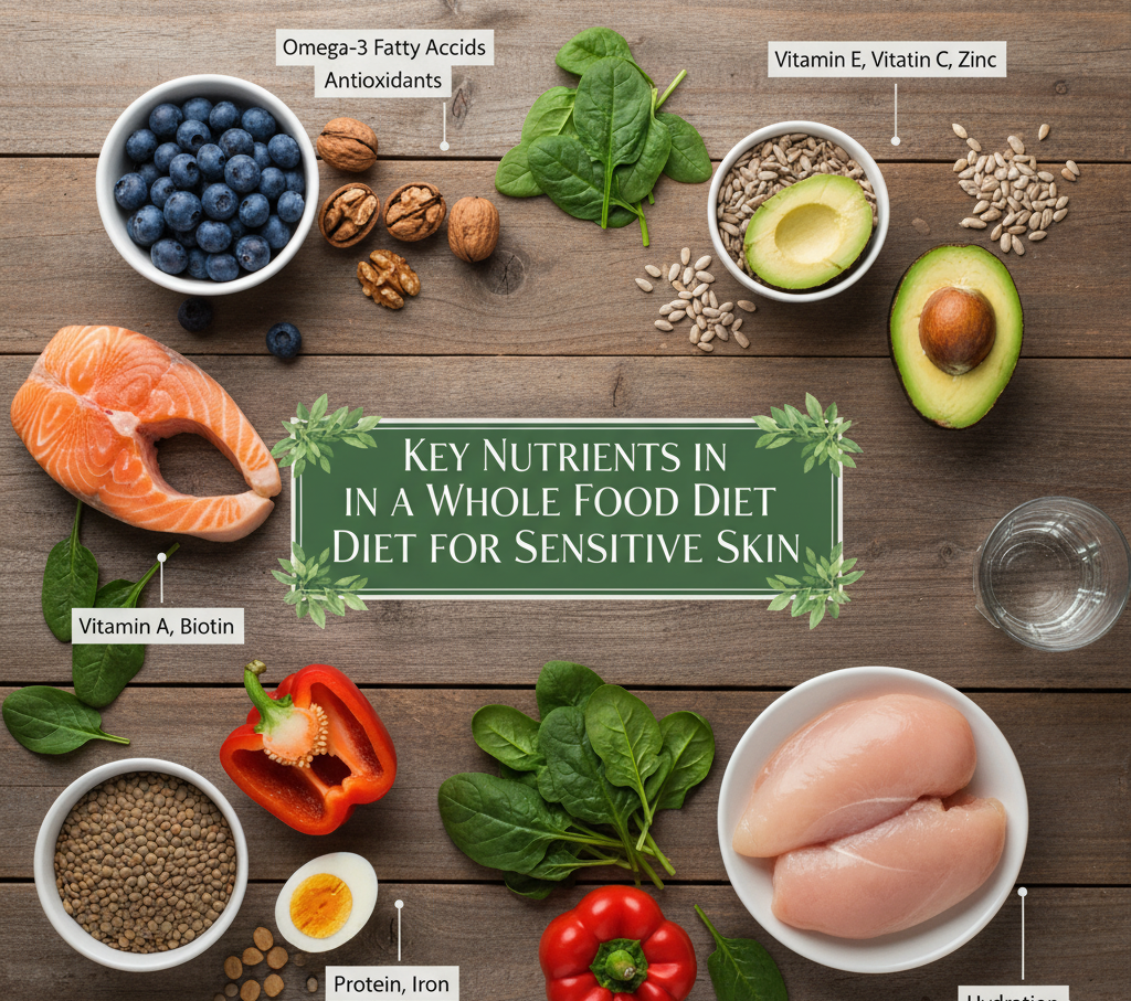 Key Nutrients in a Whole Food Diet for Sensitive Skin