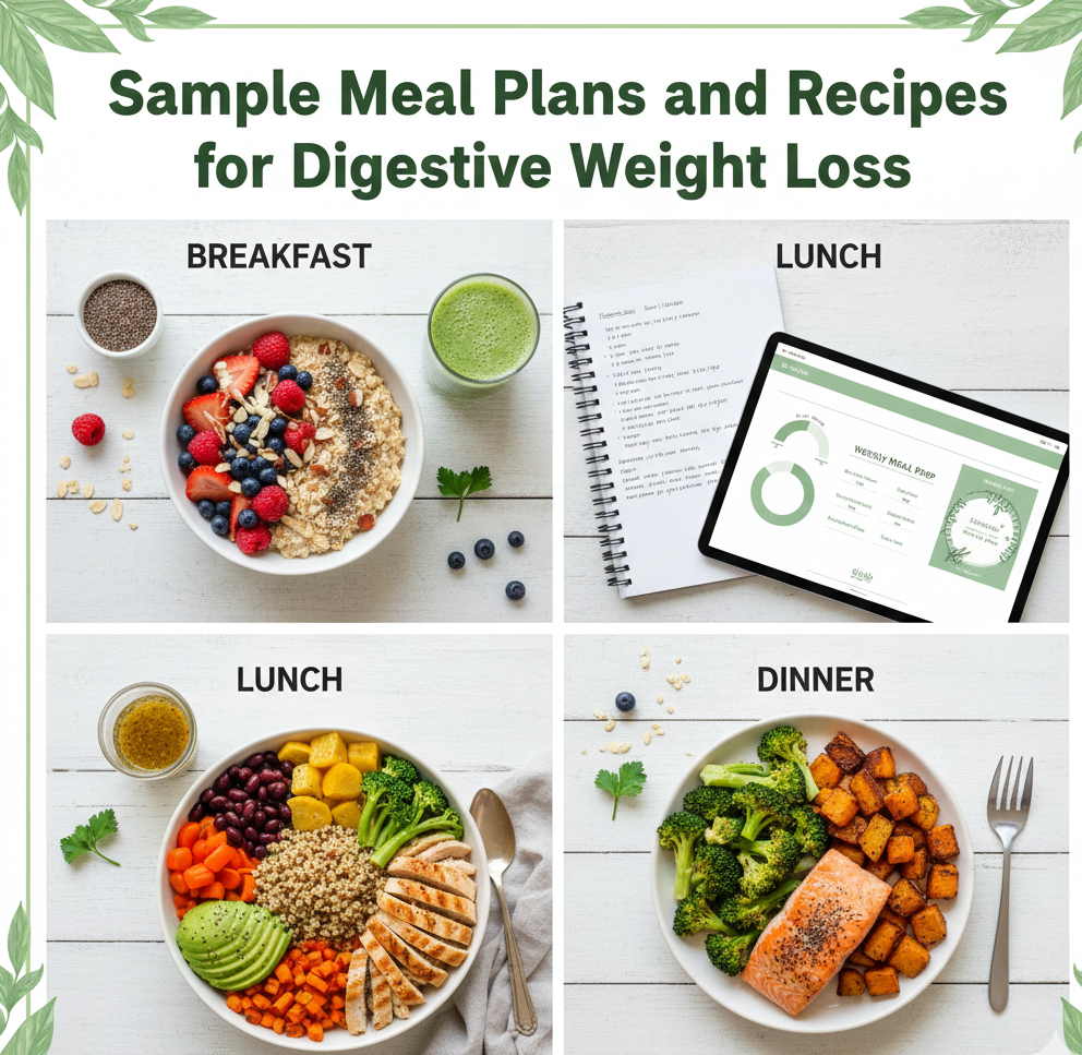 Sample Meal Plans and Recipes for Digestive Weight Loss